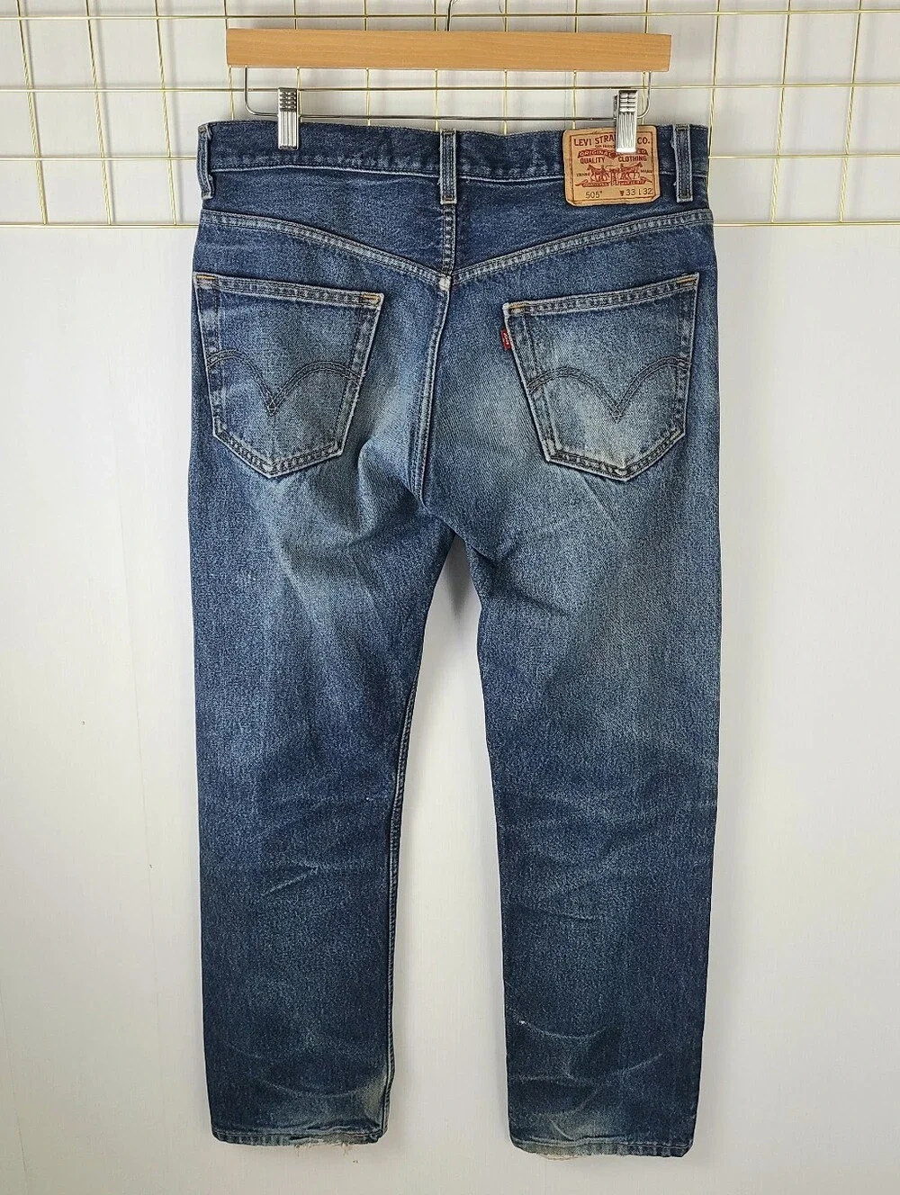 Levi's 505 Regular Fit Y2K Faded Paint Distressed Jeans